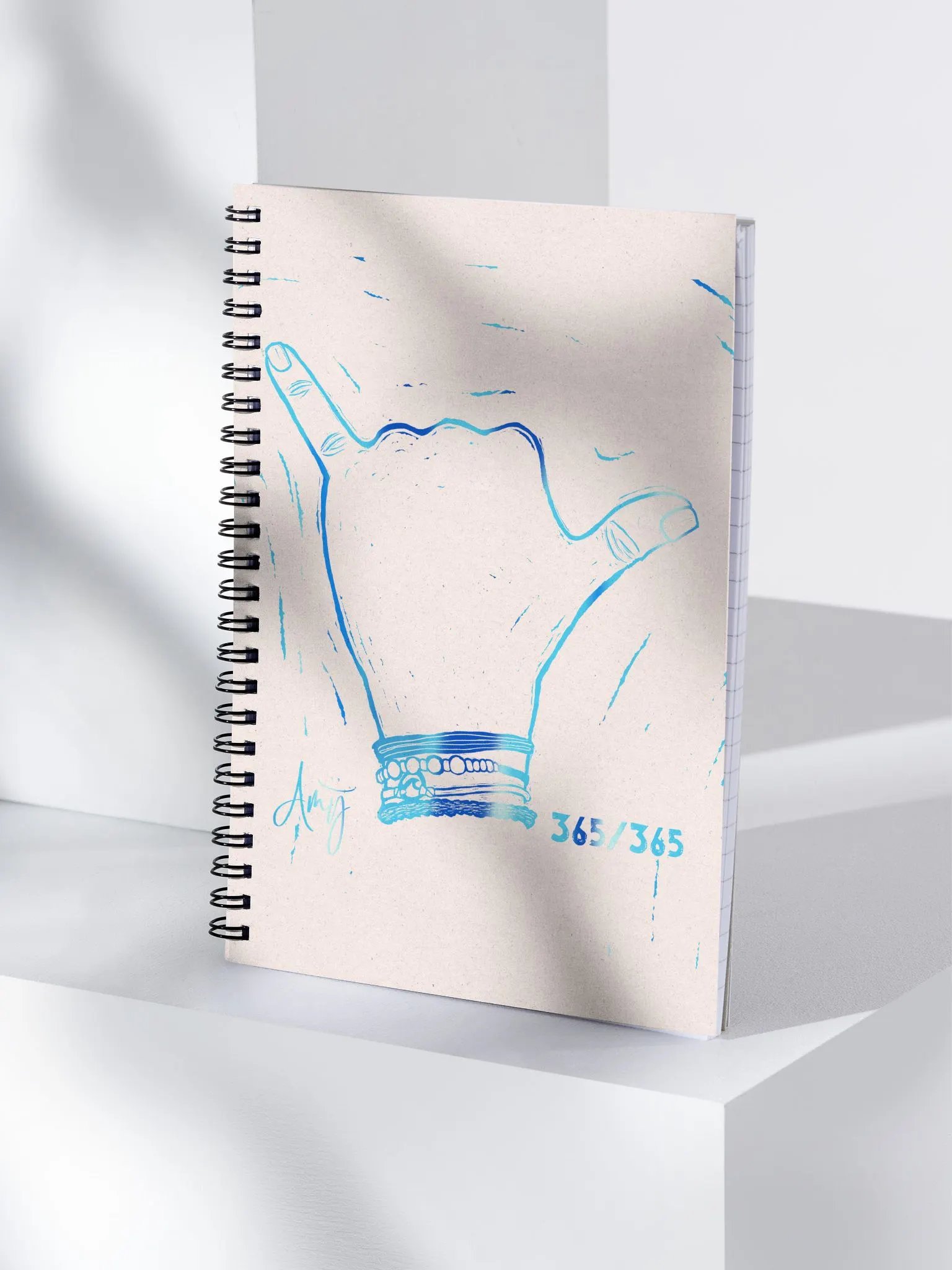 Linocut Hang Loose Notebook product image (4)