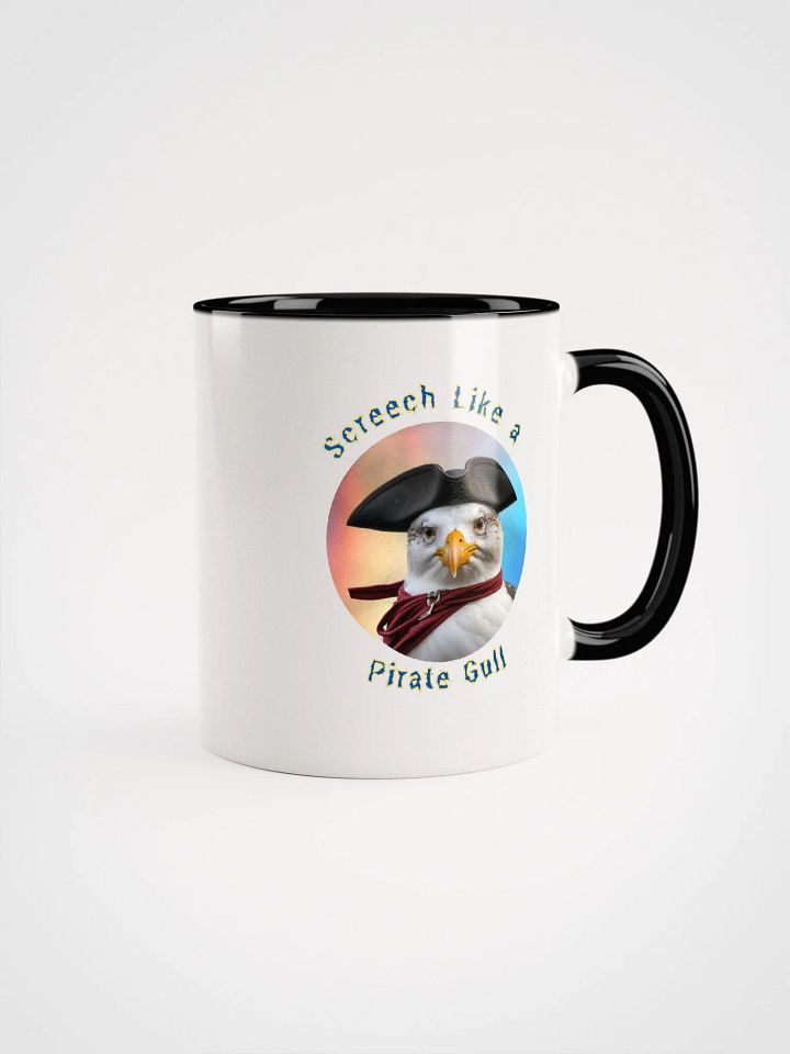 Screech Like a Pirate Gull Ceramic mug with coloured interior product image (6)