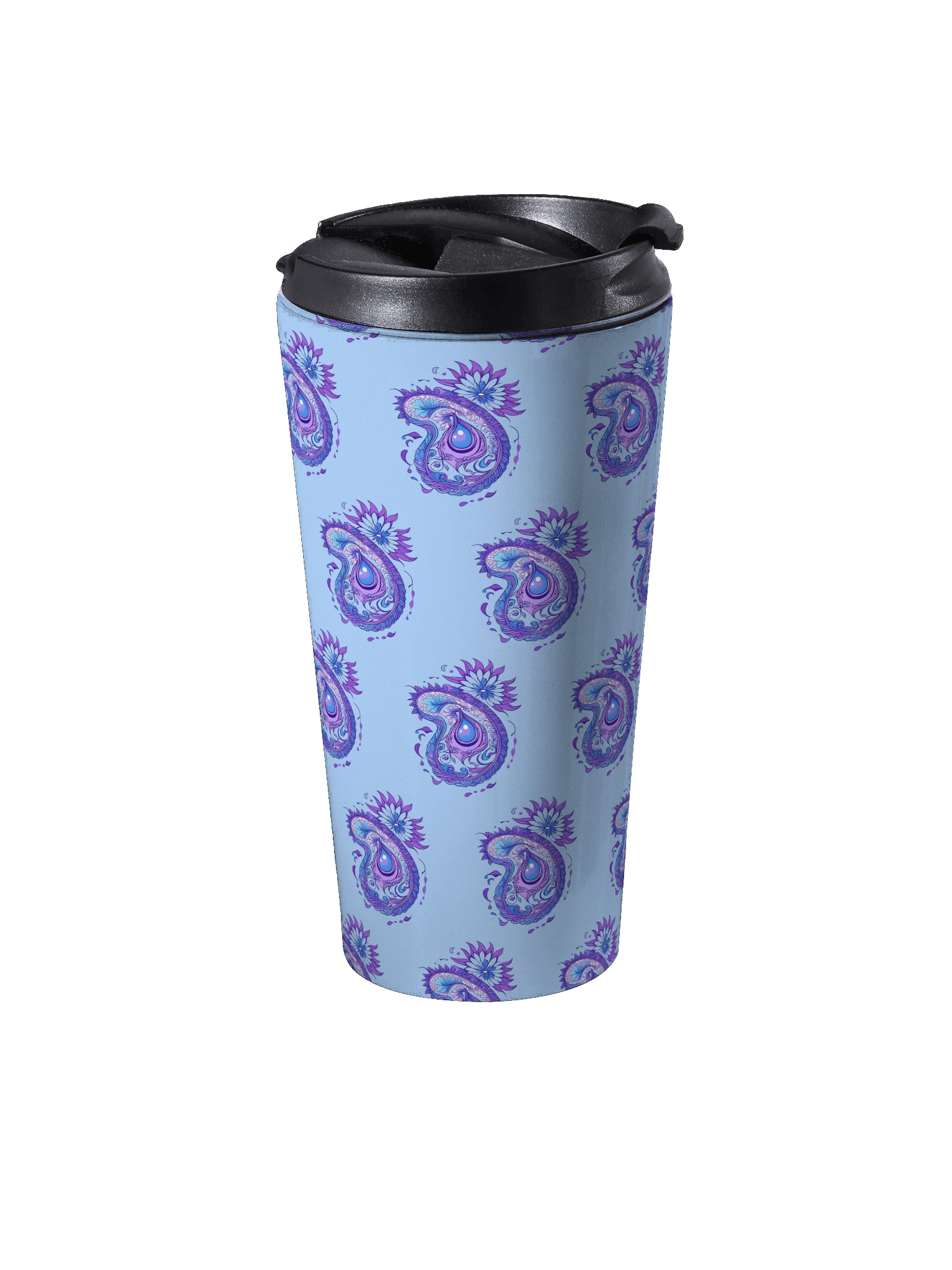 Indigo Paisley Flower - Stainless Steel Travel Mug product image (3)