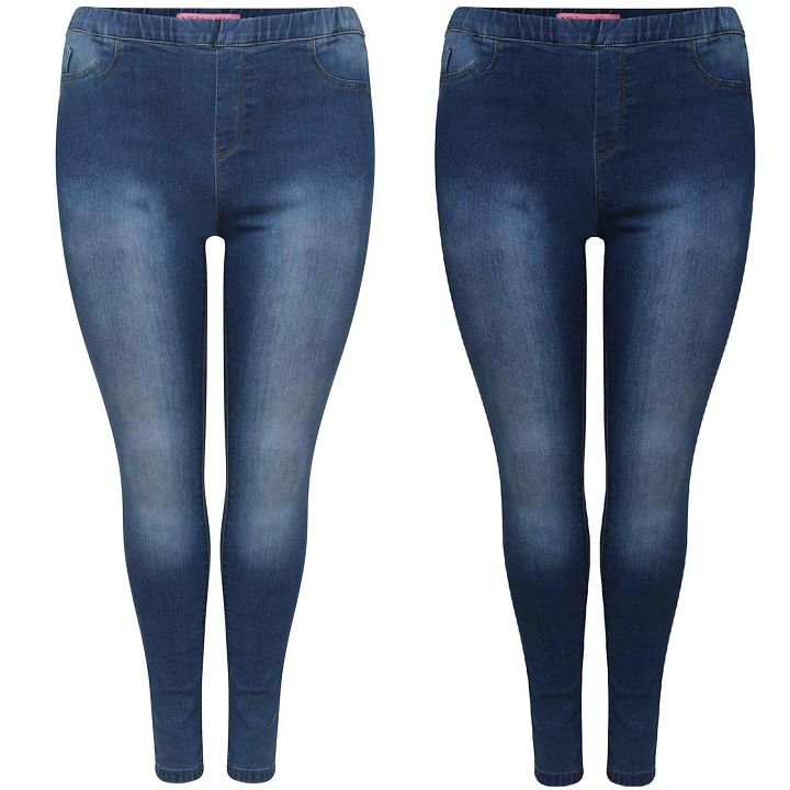 LADIES HIGH WASTED JEANS WOMENS DENIM LEGGINGS STRECHY JEGGINGS PLUS SIZED PANTS product image (1)