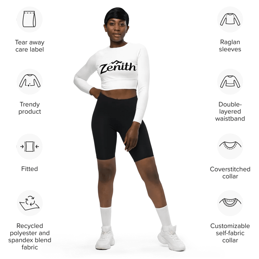 Zenith Women's White Long Sleeve Crop Top product image (7)