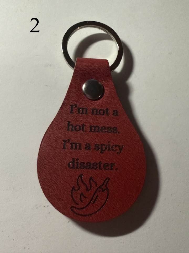 Leather Engraved Keychains – Animals, Sayings & Skull with Snake | Handmade Gift | Choose Design product image (2)