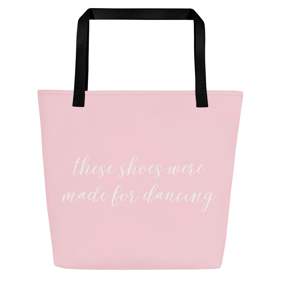 Shoe Bag Tote | Pale Pink with White Logo and Text product image (1)
