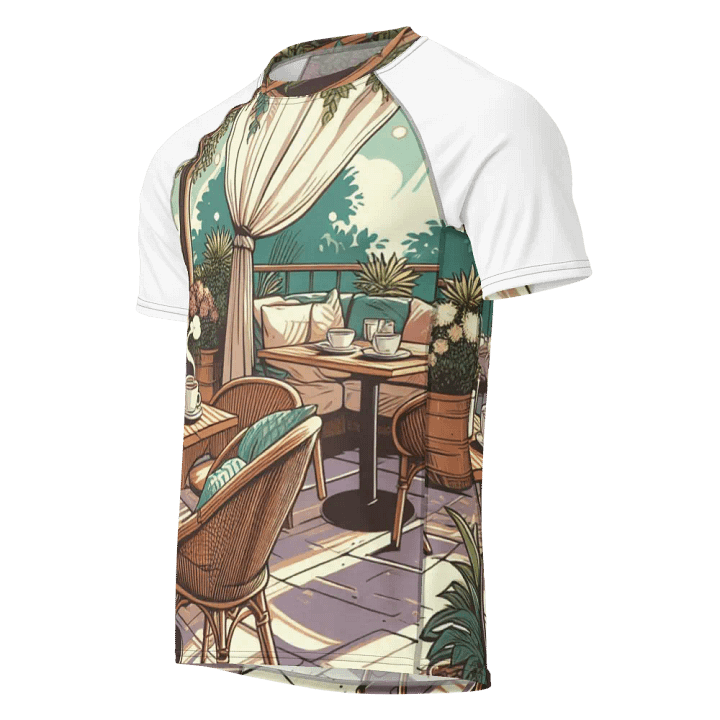 Café Serenity Men's Rash Guard | AI Design product image (1)