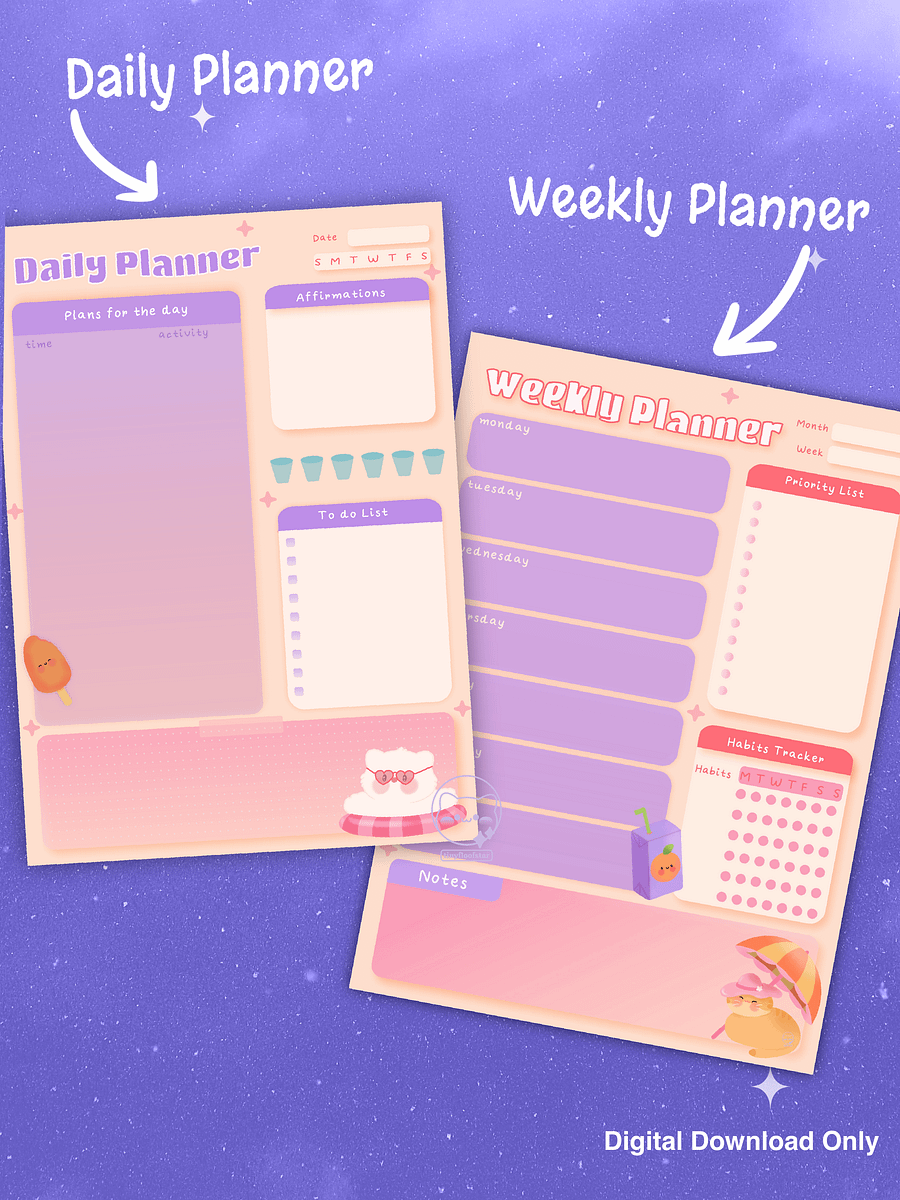 Summer Fun Daily & Weekly Printable Planners product image (1)