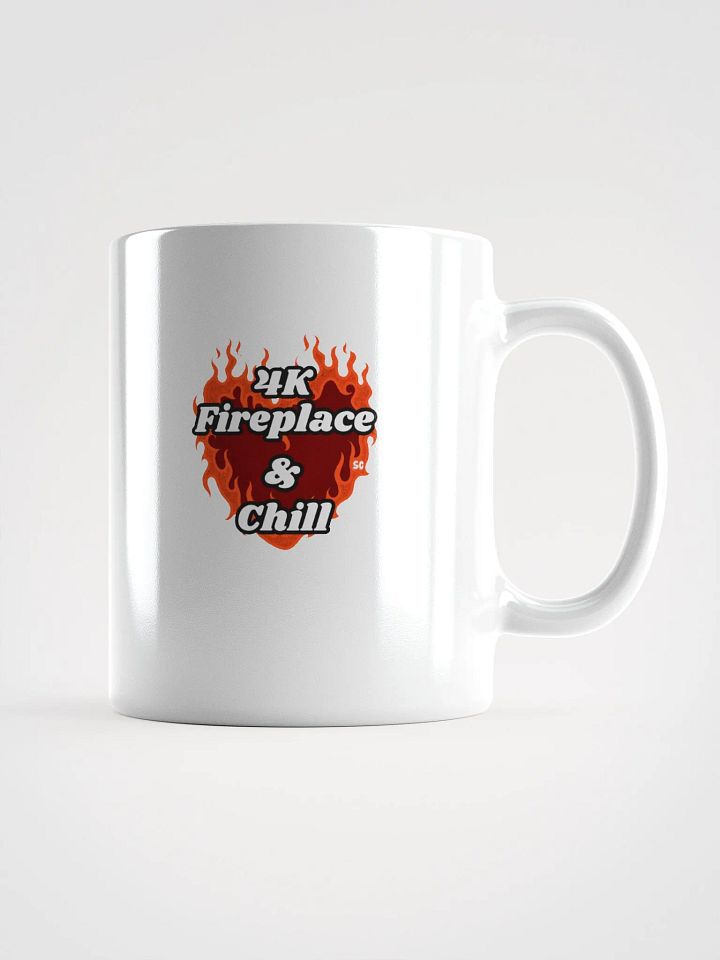Flaming Heart - 4K Fireplace & Chill | White Glossy Mug product image (1)