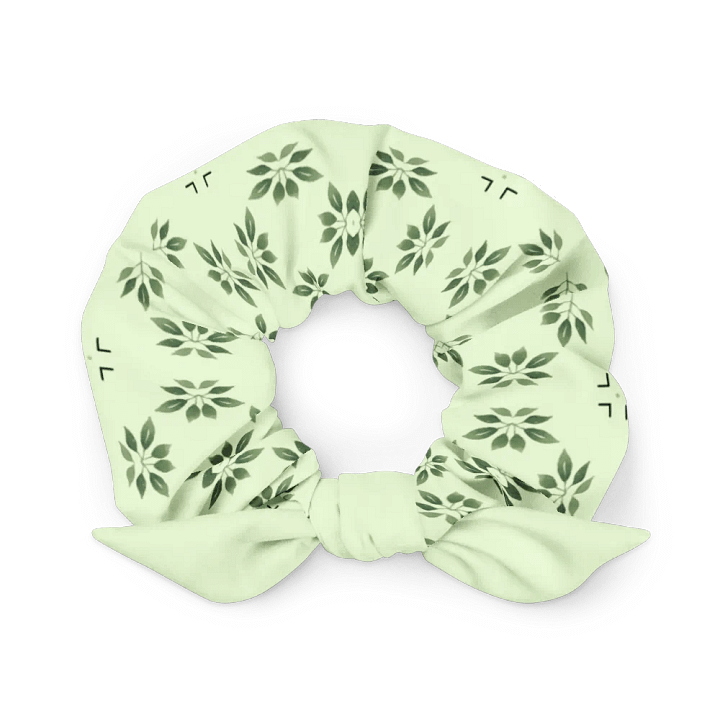 Light and Dark Green Patterned Scrunchie ~ Light Green Knot product image (1)
