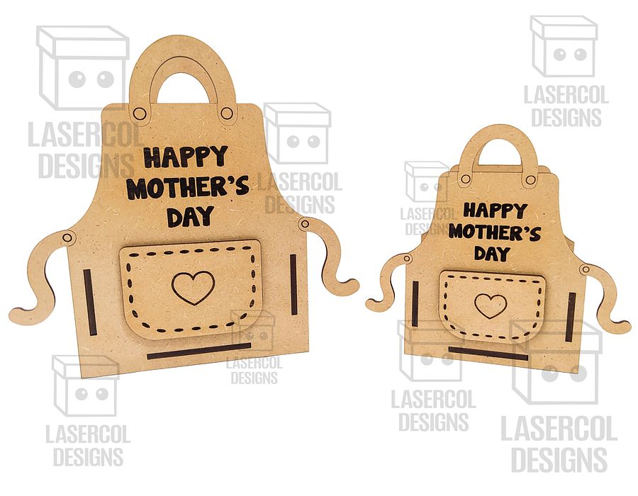 Mother's Day Gift Basket (3 Sizes) Apron Shaped Basket - Laser Cut Files product image (9)