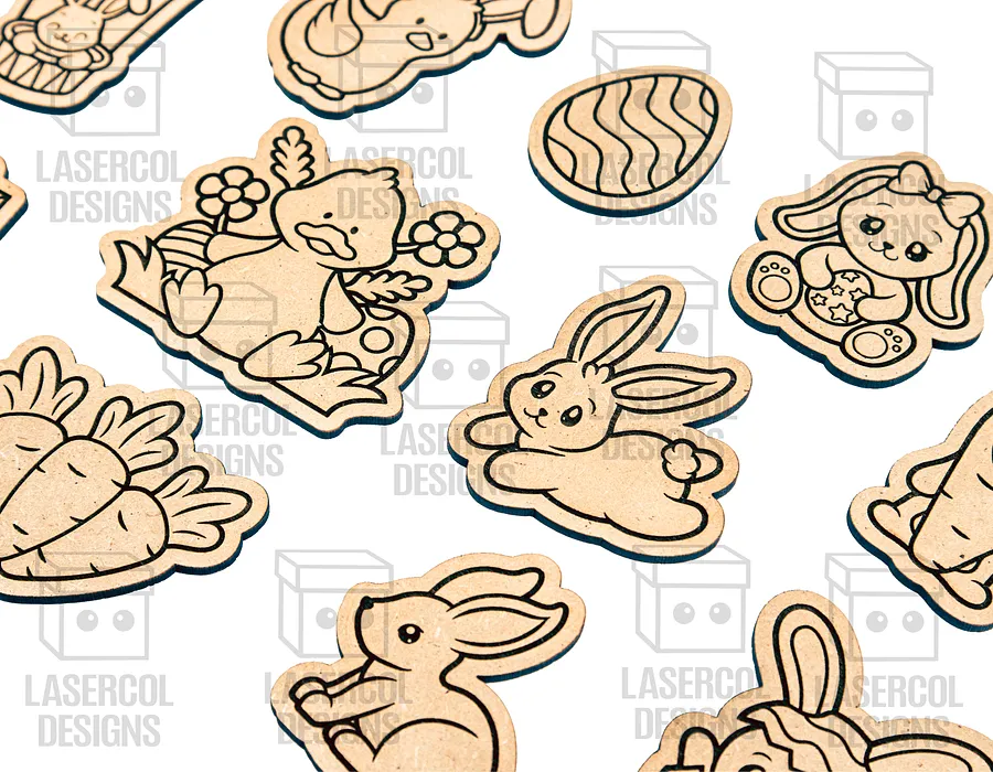 Easter Bunny Paint Kit DIY Cut Outs Set 2 - Laser Cut Files product image (3)