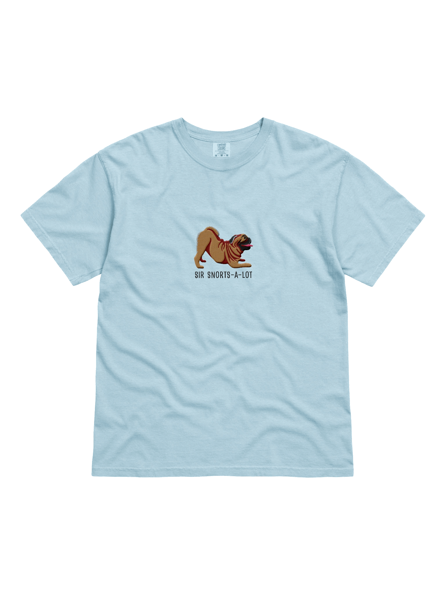 Sir Snorts-A-Lot T-Shirt(Embroidered) of a Pug(Tan) product image (51)