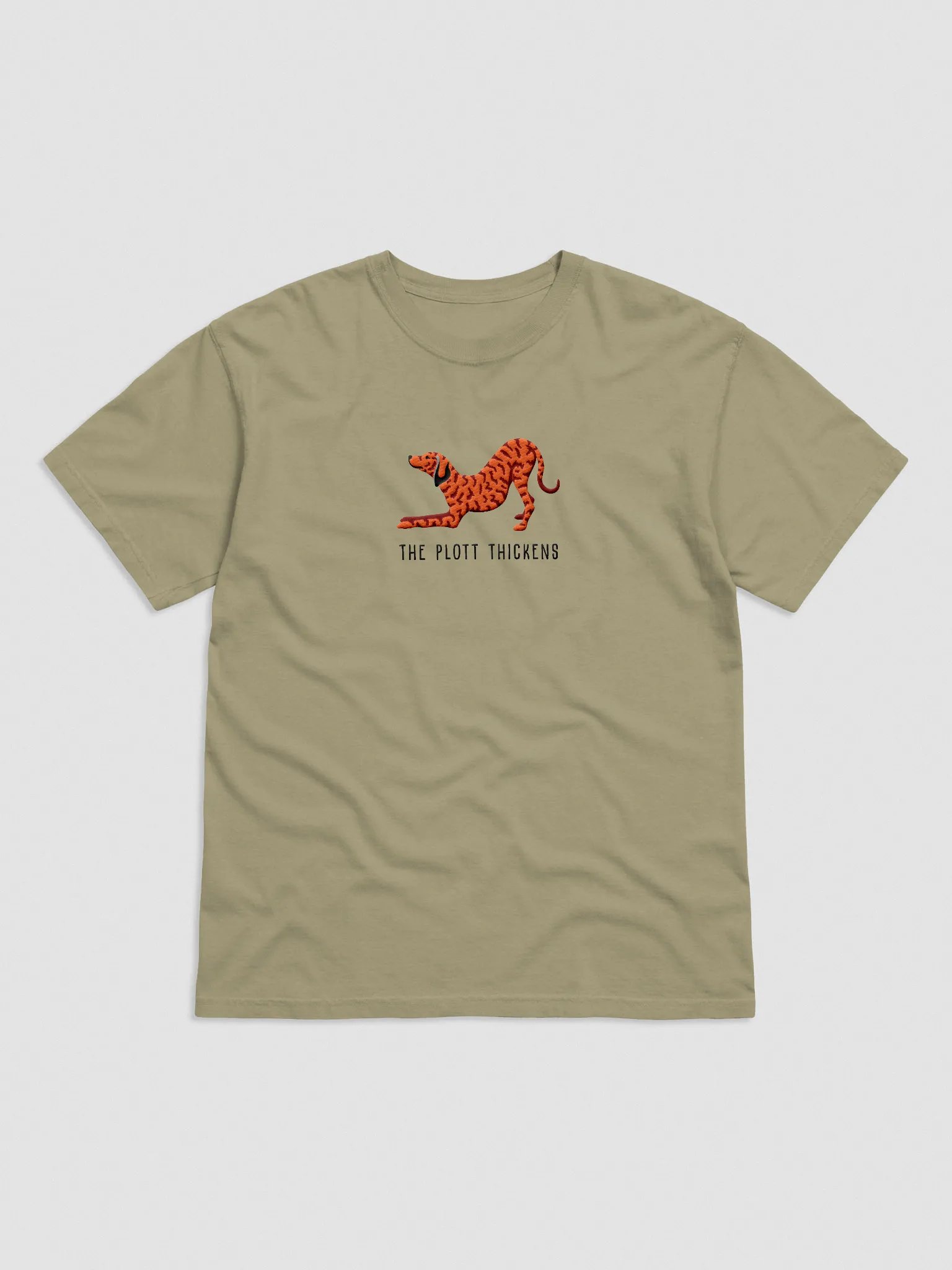 The Plott Thickens T-Shirt(Embroidered) of a Plott Hound(Red Brindle) product image (4)