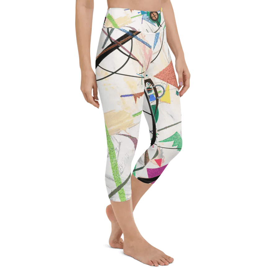 Abstract Lithographic Pattern Design Yoga Capri Legging - V2 product image (3)