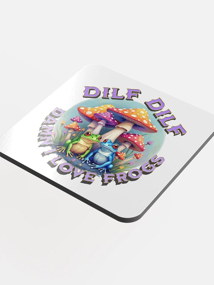 DILF Damn I Love Frogs Frolicking Glossed Coaster product image (1)