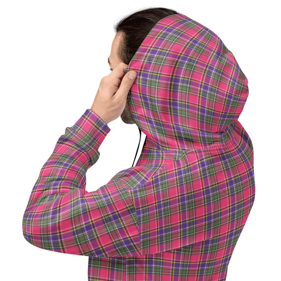 Pink and Purple Vintage Plaid Hoodie product image (8)