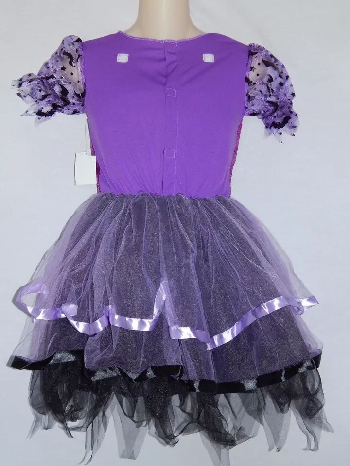 Girls Dress up Size Large 10-12 Purple Bat Tutu NEW Halloween Skirt Play Costume product image (2)