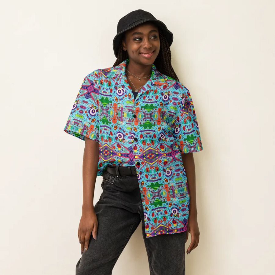 Abstract Doodle Characters Unisex Hawaiian Shirt product image (3)