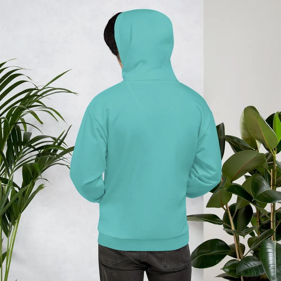 Plain Turquoise Blue True Summer Unisex Recycled Polyester Heavyweight Premium Hoodie by Treasure Pie product image (11)