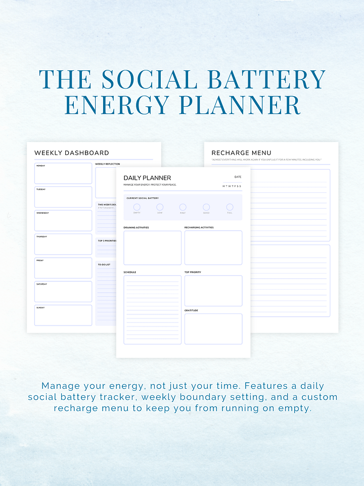 The Social Battery Energy Planner product image (1)
