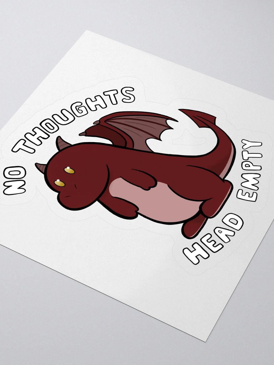 Arthur The ADHD Dragon - No Thoughts Head Empty - Sticker product image (3)