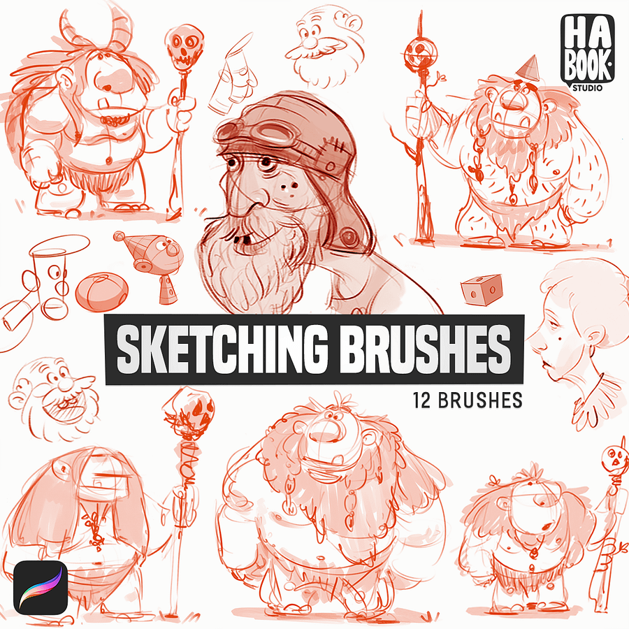 HABOOK Sketching Brushes for Procreate product image (1)