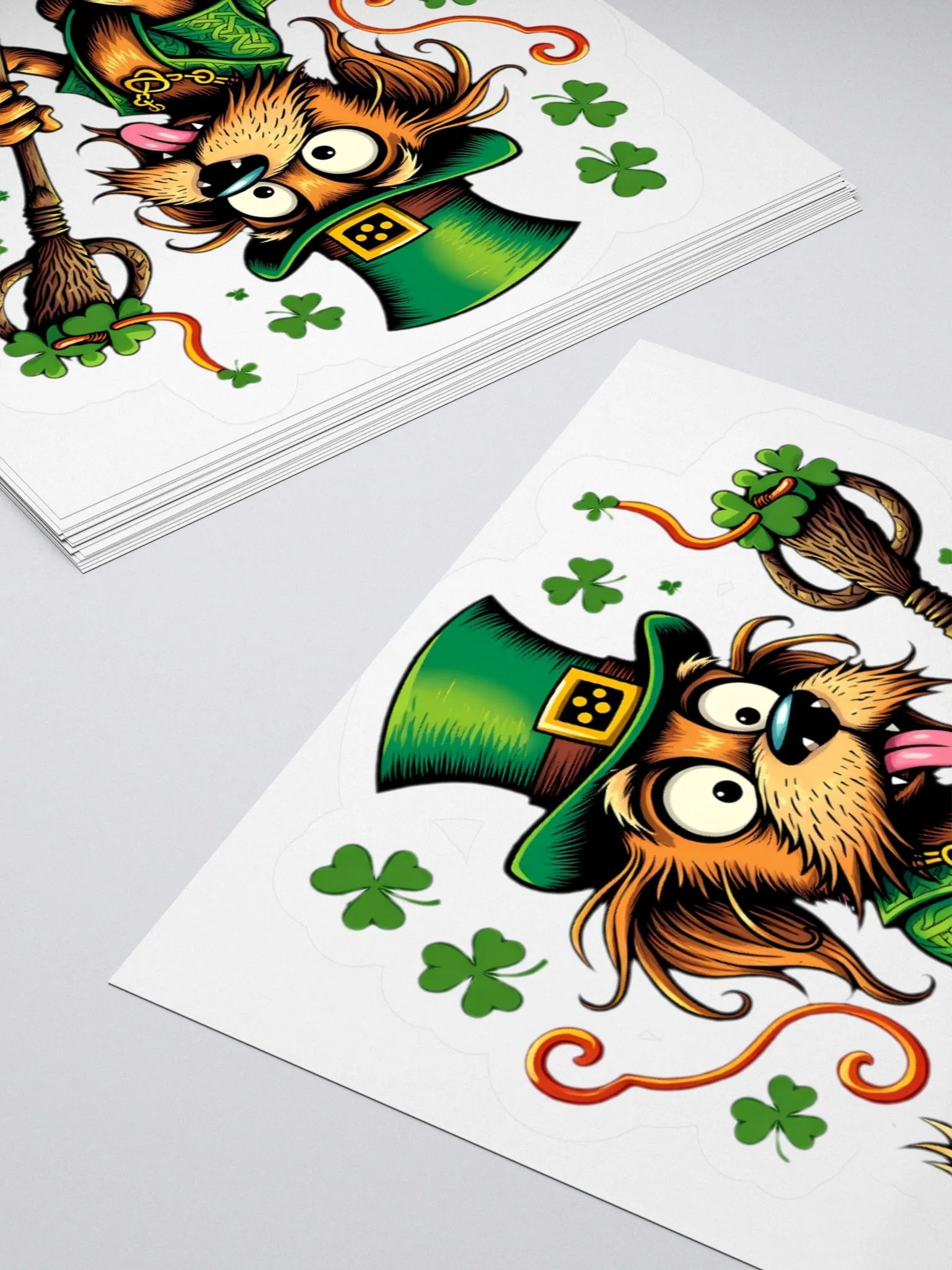 Lucky and Lit Leprechaun Dog Kiss Cut Stickers product image (10)