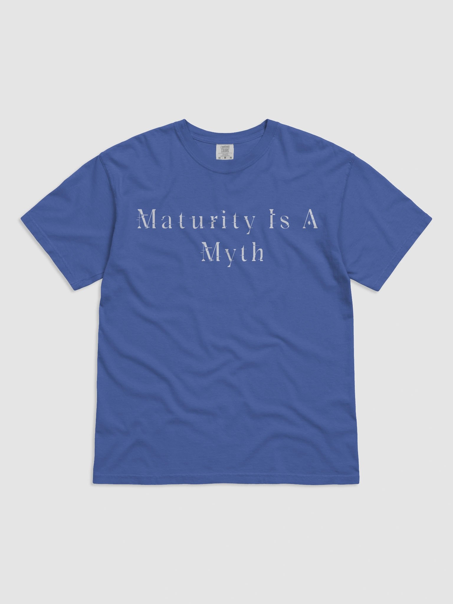 Maturity Is A Myth Mystic Blue Cursed Tee product image (1)