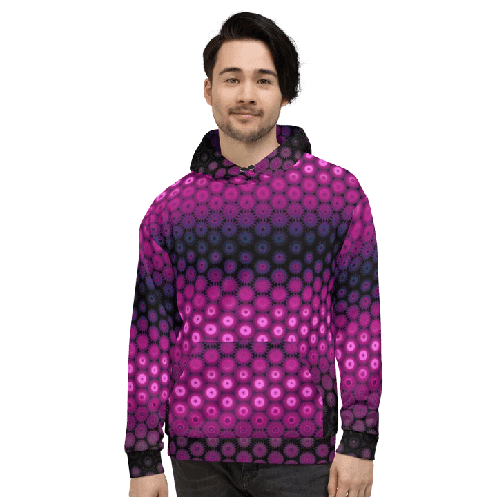 Abstract Raspberry and Black Unisex All Over Print Hoodie product image (2)