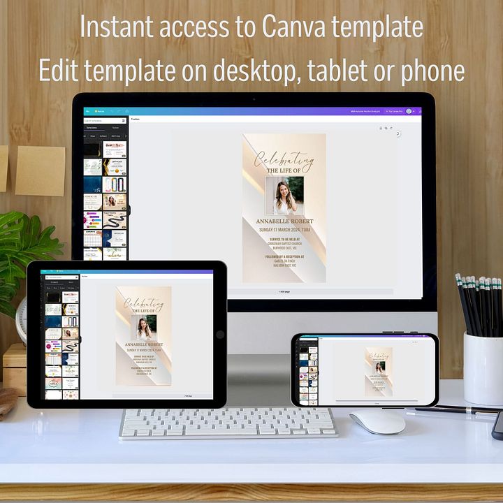 Light Golden Tones Evite Canva Template product image (2)