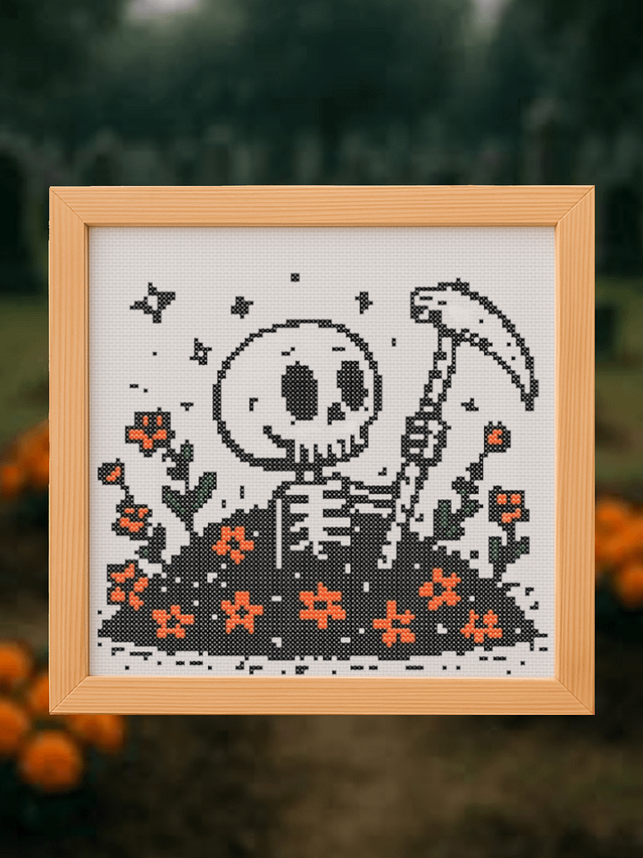 Skeleton Rising Cross Stitch Pattern product image (1)