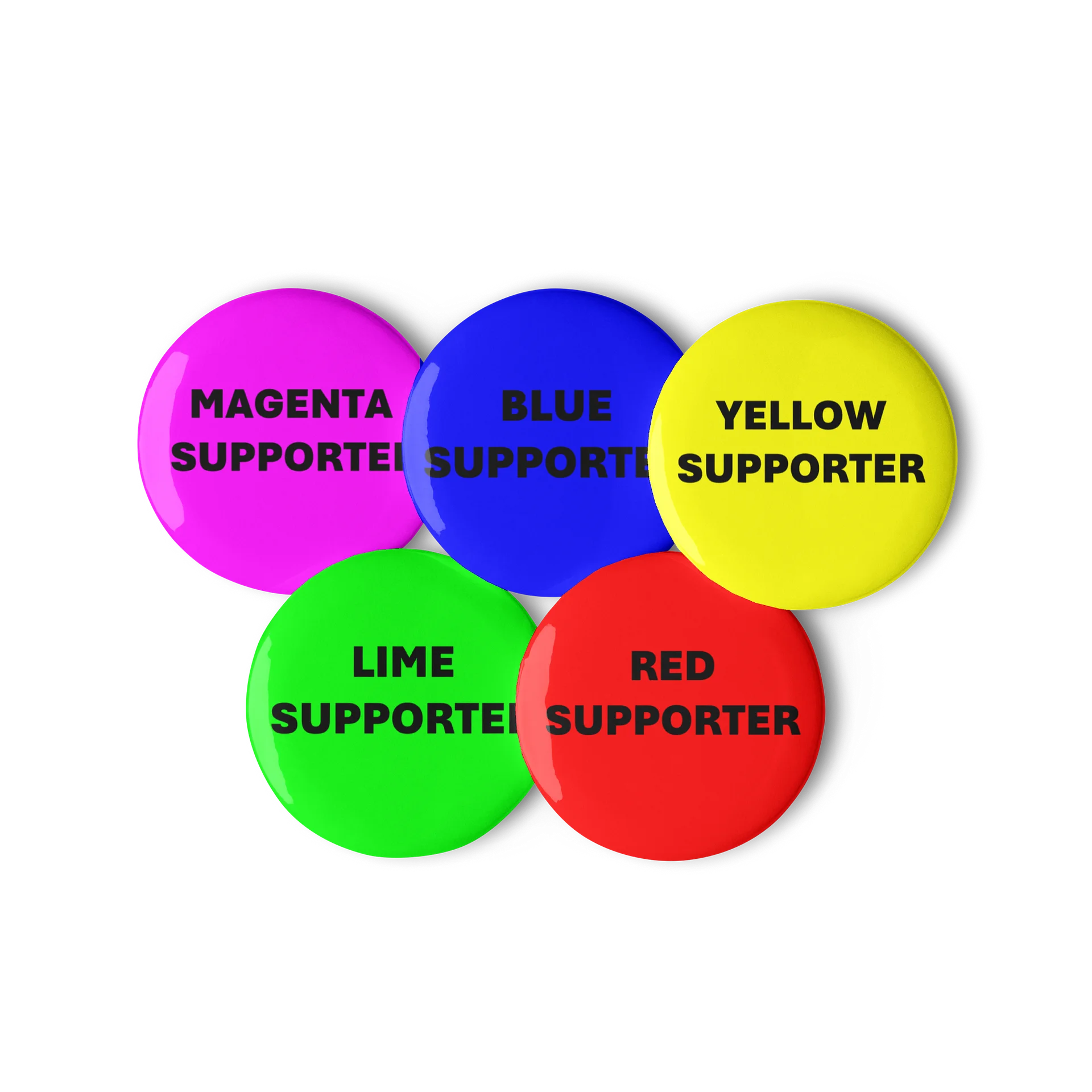 Spporter Pin Badge (RED, YELLOW, LIME, BLUE, MAGENTA) product image (3)