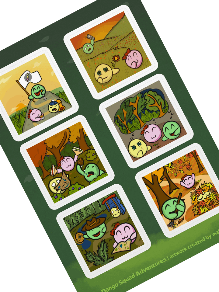 Dango Drawtober Outdoor set - Kiss Cut Sticker Sheet product image (2)
