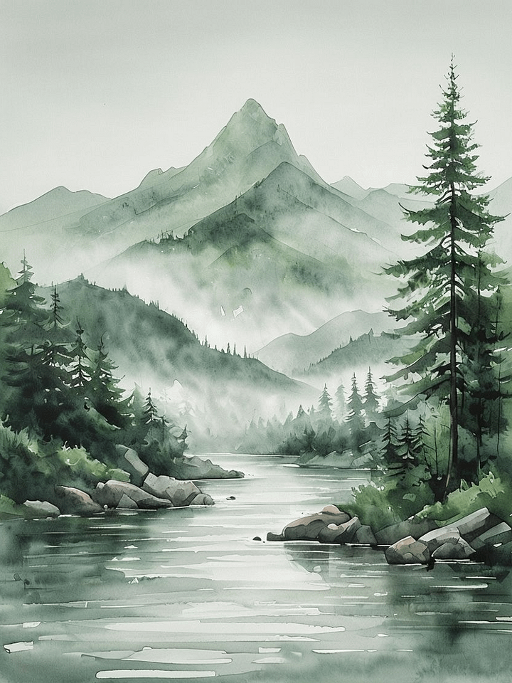 Serene River Forest Framed Poster product image (1)