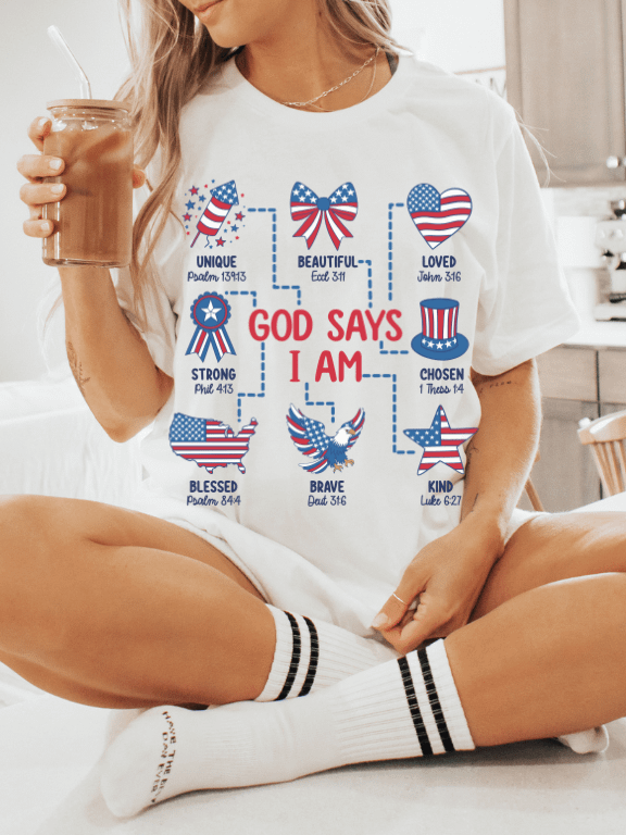 God Says I Am Patriotic T-Shirt product image (2)
