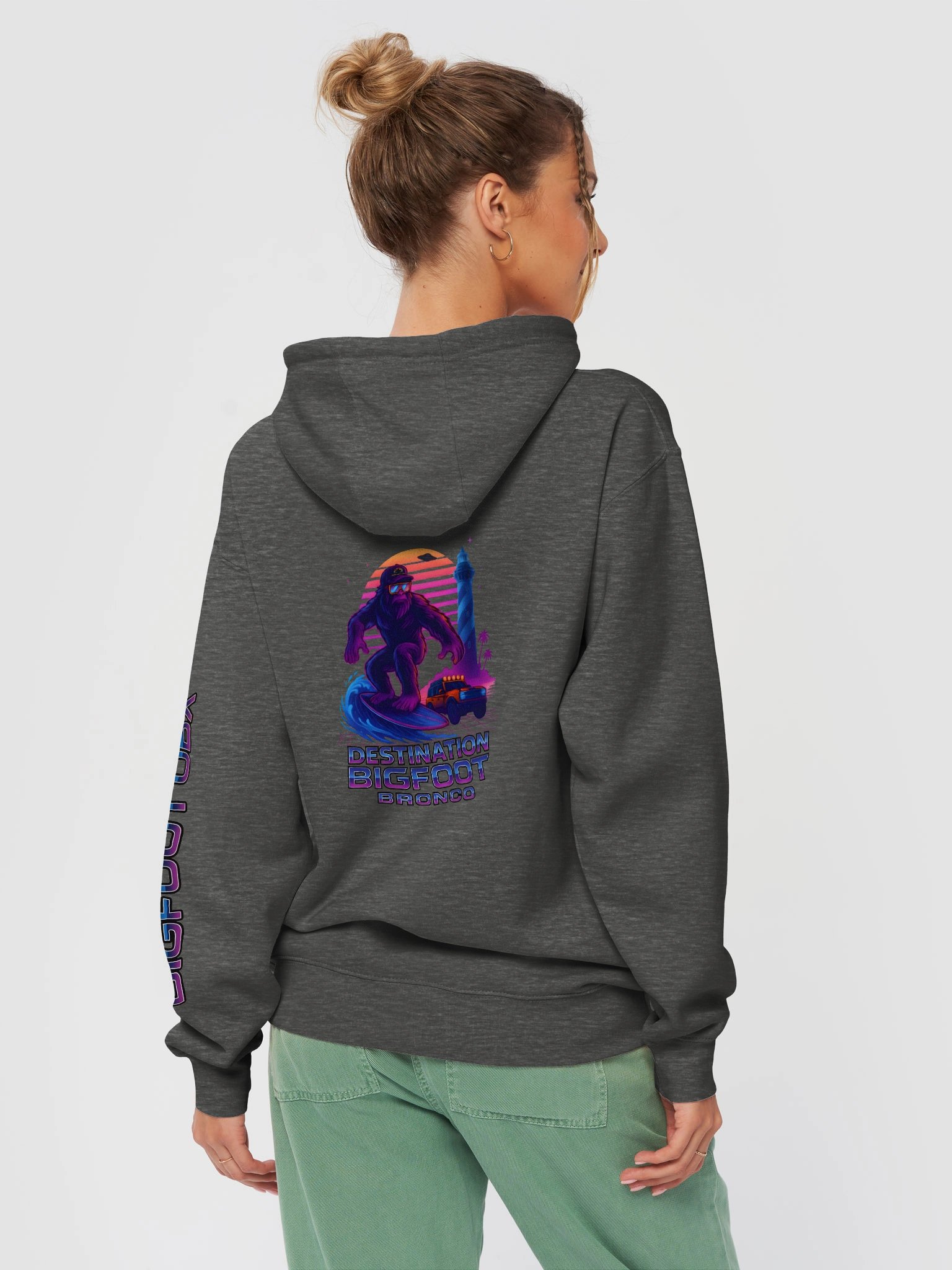 Bigfoot Bronco Synthwave Hoodie (Multiple Colors Available) product image (27)