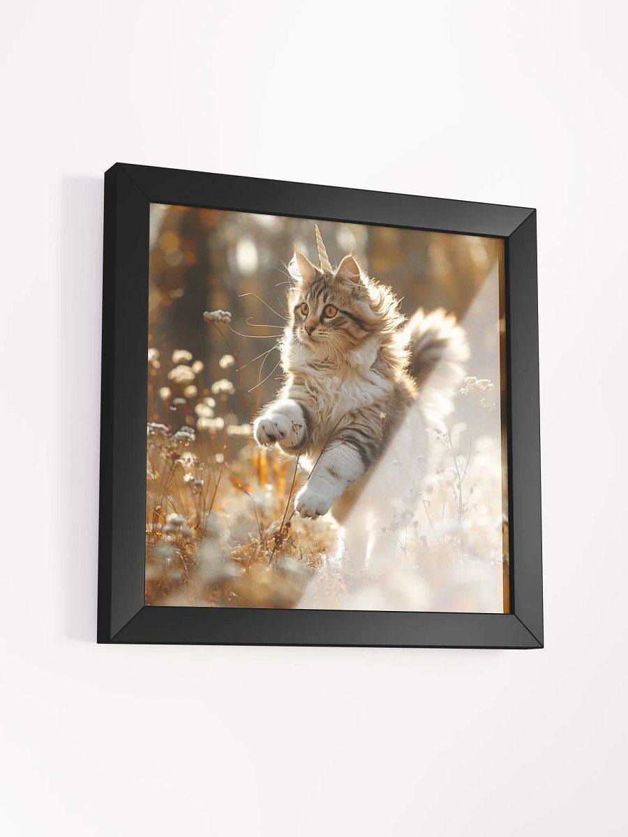 Charging Unicorn Cat Funny Framed Wall Art product image (3)
