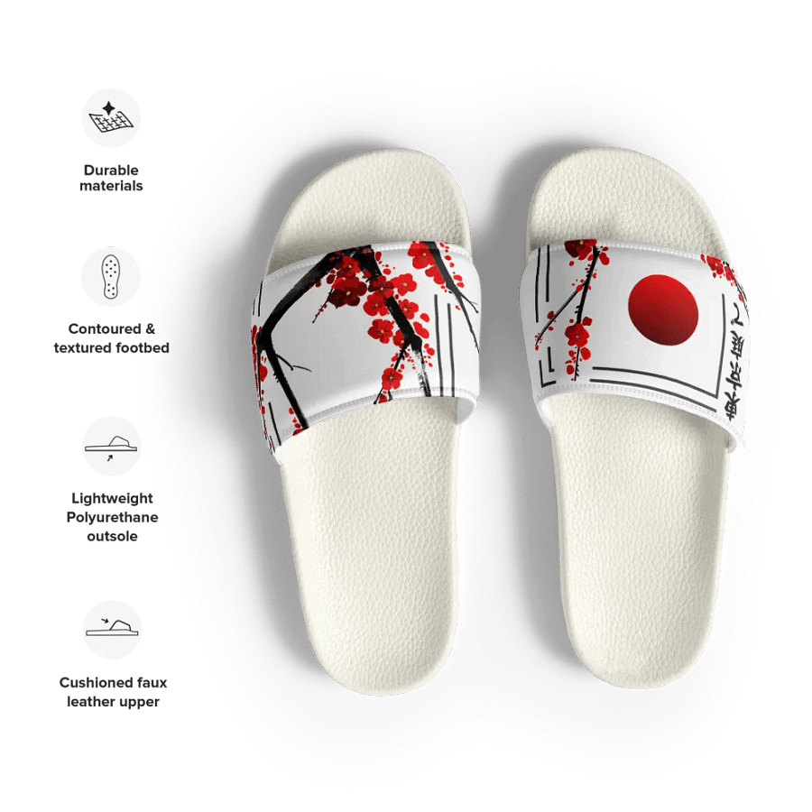 Blossom Burst Sakura - Women's Slides White or Black product image (2)