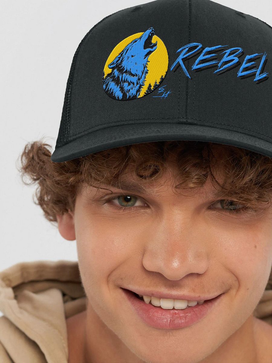 REBEL Trucker Hat w/Wolf Embroidery product image (8)