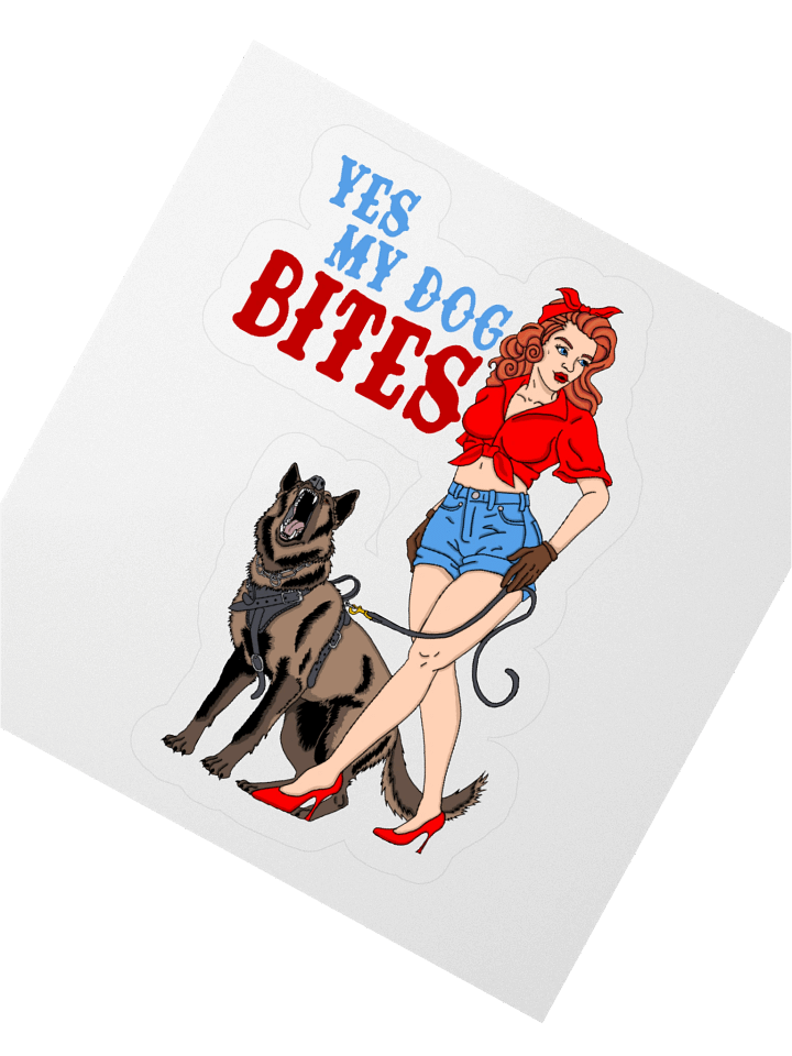 Yes My Dog Bites Pinup Sticker product image (2)