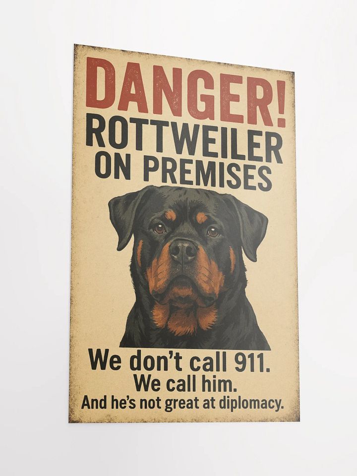 DANGER! ROTTWEILER ON PREMISES POSTER product image (5)