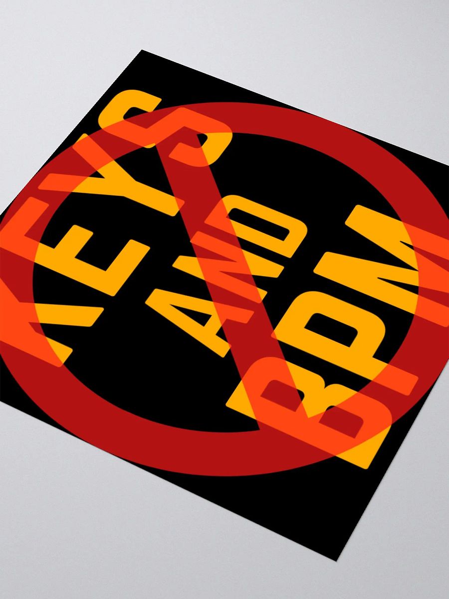Say NO to Chris' KEYS N BPM - Black 'Kiss Cut Sticker' product image (7)