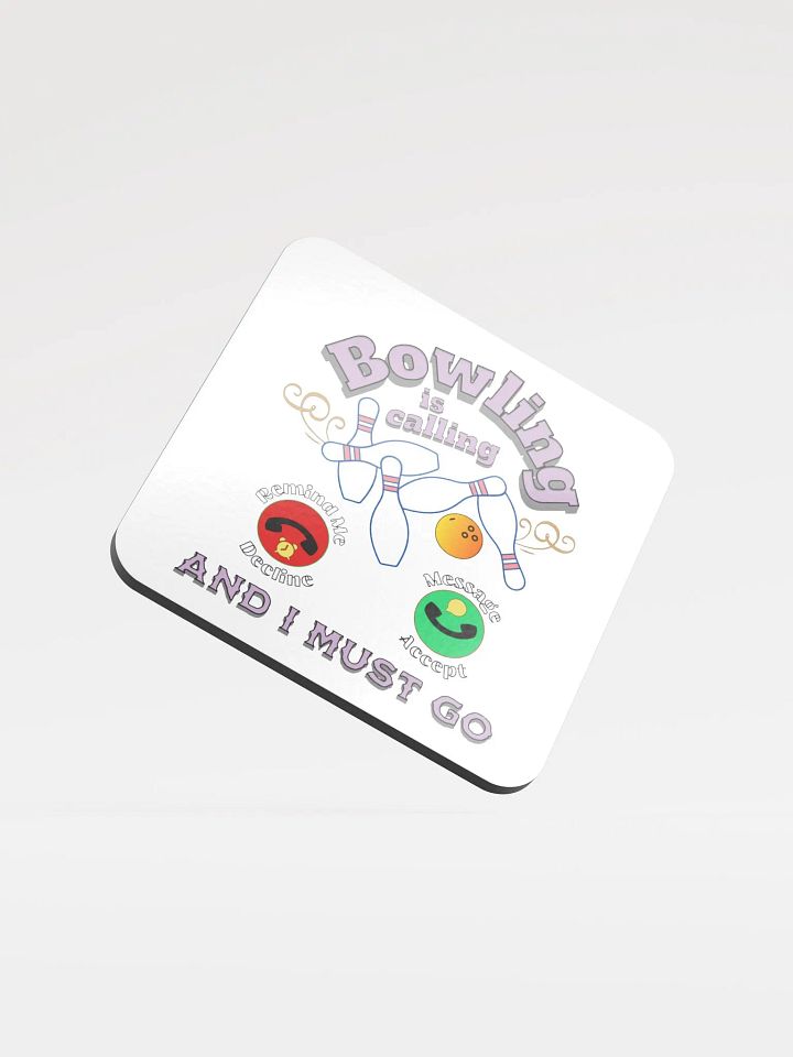 Bowling is Calling Glossed Cork Coaster product image (1)
