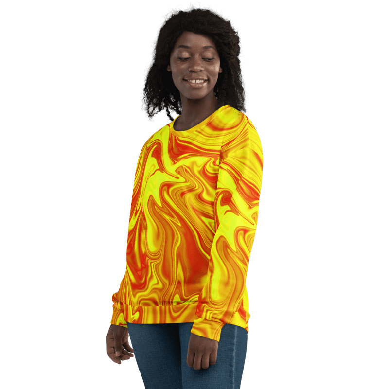 Sweatshirt - Yellow and Red Digital Fluid Art product image (5)