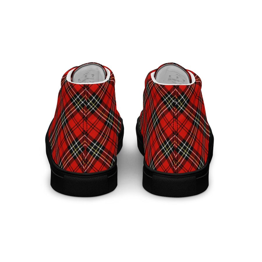 Red Vintage Plaid Men's High Top Shoes product image (6)