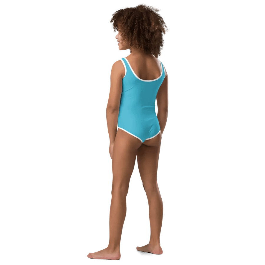 Unlucky in Games, Lucky in Love Sky Blue Kids Swimsuit product image (3)