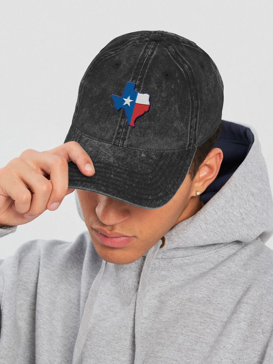 State Shaped Texas Flag Embroidered Vintage Wash Hat product image (27)