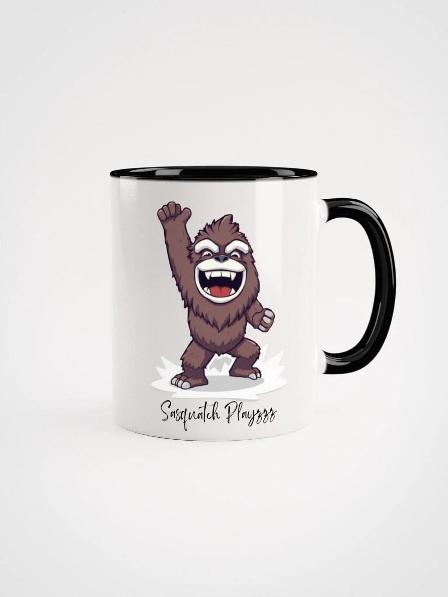 Cartoon Sasquatch Playzzz Black Mug! product image (1)