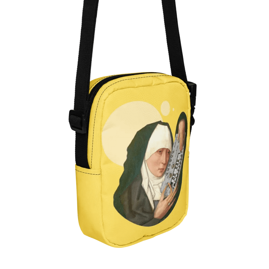 Mater Dolorosa meets Roland TB 303 by Frank Fonik, Techno EDM Utility Crossbody Bag product image (6)