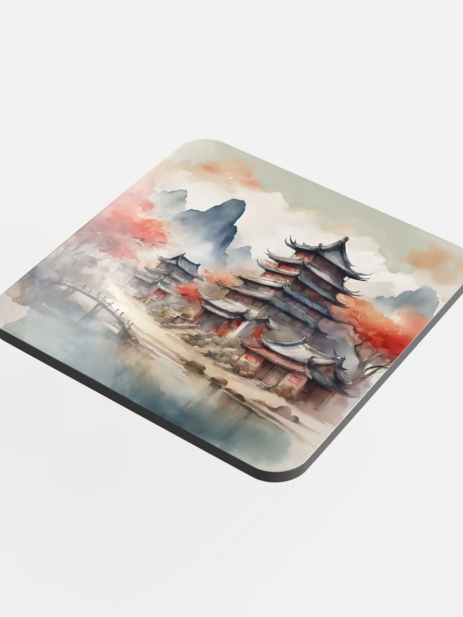 Serene Oriental Village Watercolour Coaster product image (4)
