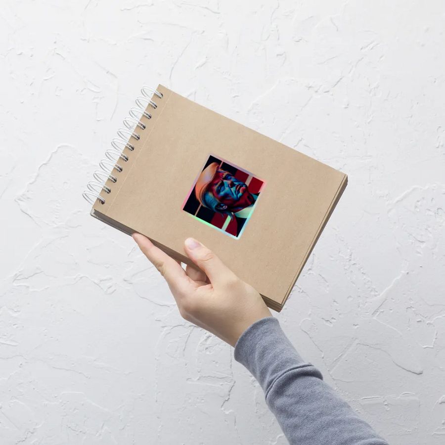 Blue and Red Holographic Sticker product image (7)