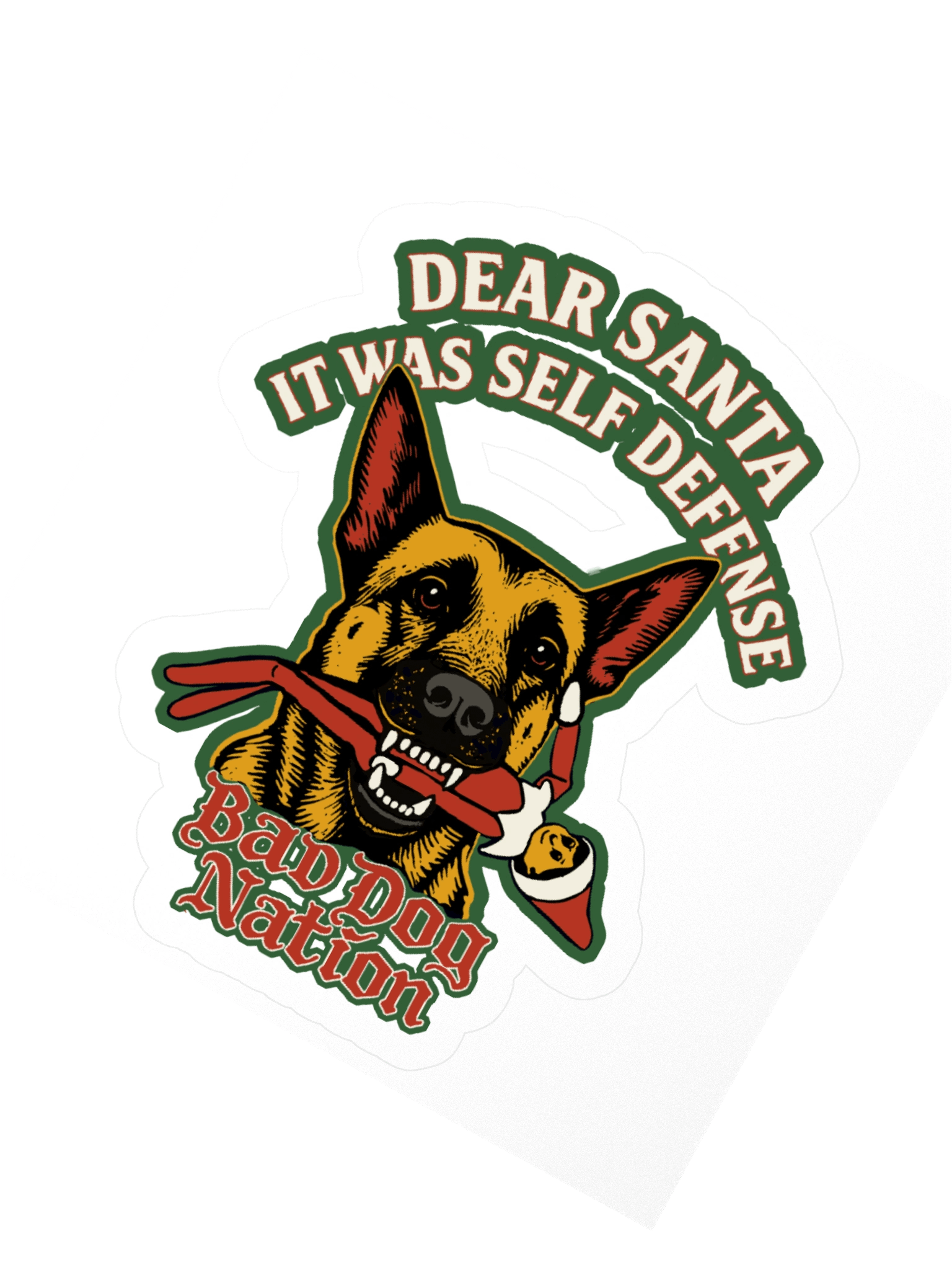 Dear Santa, It was self defense! - Sticker product image (2)
